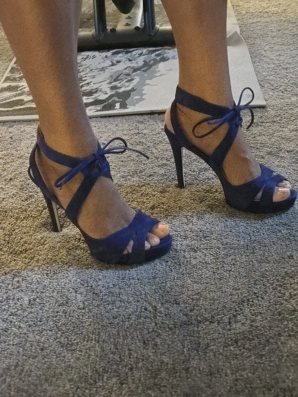 Guess Blue Suede Platform Size 7.5